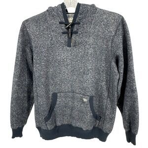 Billabong Mens Pullover Hoodie L Heather Blue Gray Toggle Neckline‎ Front Pocket
